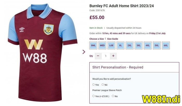 x5bet Burnley fc อย่างเป็นทางการ สปอนเซอร์เจอร์ซี่ เบ็ก 2023